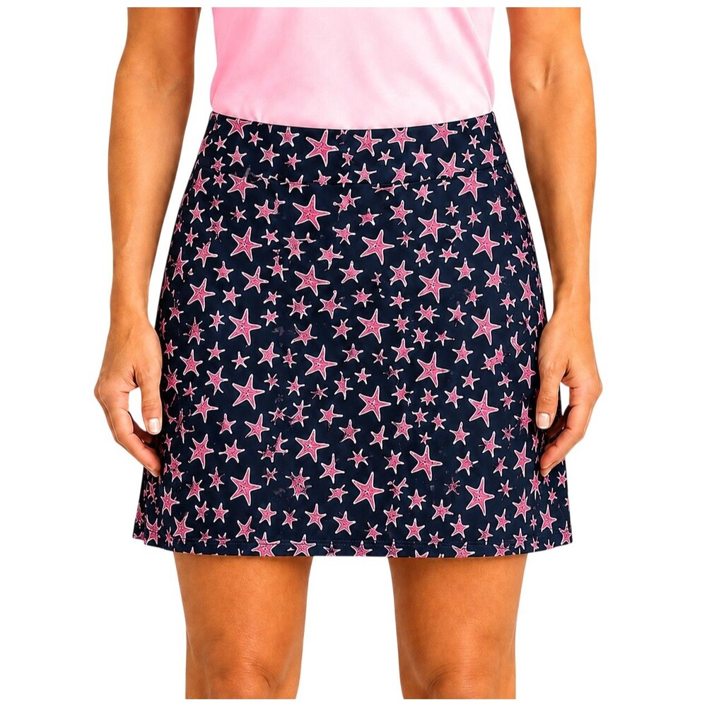 Golftini Shooting Stars Pull-On Tech Golf Skort Womens M Tee & Scorecard Pocket